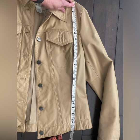 Vintage 90s Camel Leather Jacket M - Picture 13 of 13